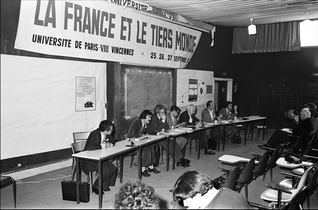 Figure 22: “France and the Third World,” a major economics conference held on campus in 1978. Internationalism was not just for philosophers. (Photo by University of Paris 8.)