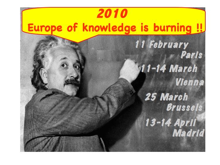 Figure 41:   Europe of Knowledge is Burning, activist art from Spring 2010.